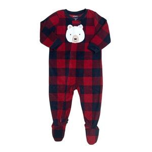 Red Plaid Polar Bear - Carter's Baby and Toddler Boys Fleece Footie Pajama, Full
